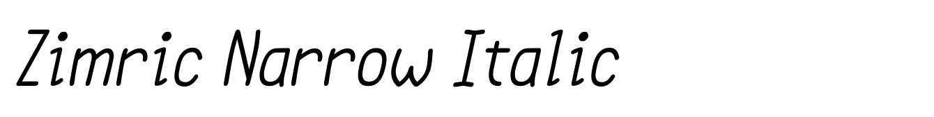 Zimric Narrow Italic